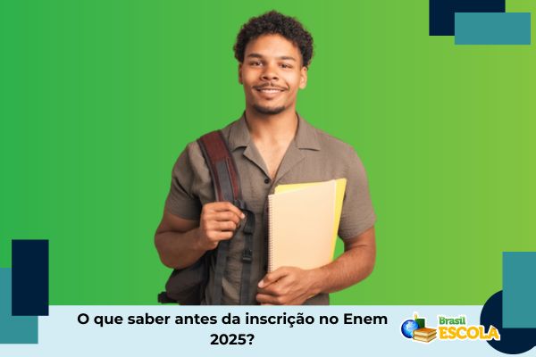 enem-inscricao-o-que-saber homem sorri. Texto na imagem:O que saber antes da inscrição no Enem 2025?
